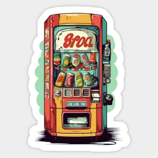 Cartoon Vending Machine Retro style Sticker